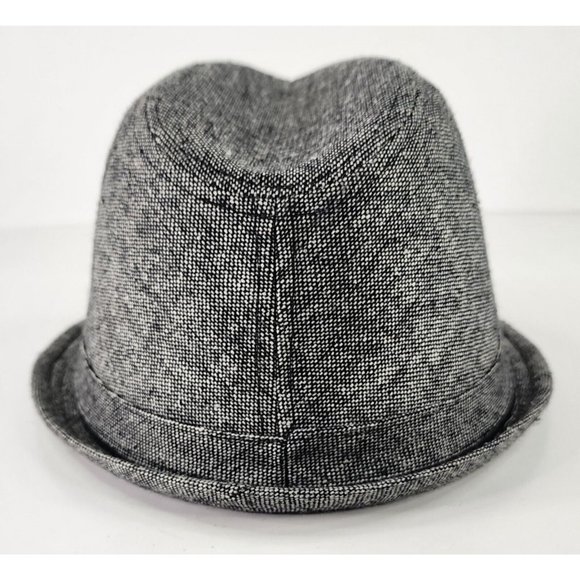 Womens Fedora Hat L/XL Gray Black Short Brim Classic Grandpa Core Unisex - Picture 7 of 12